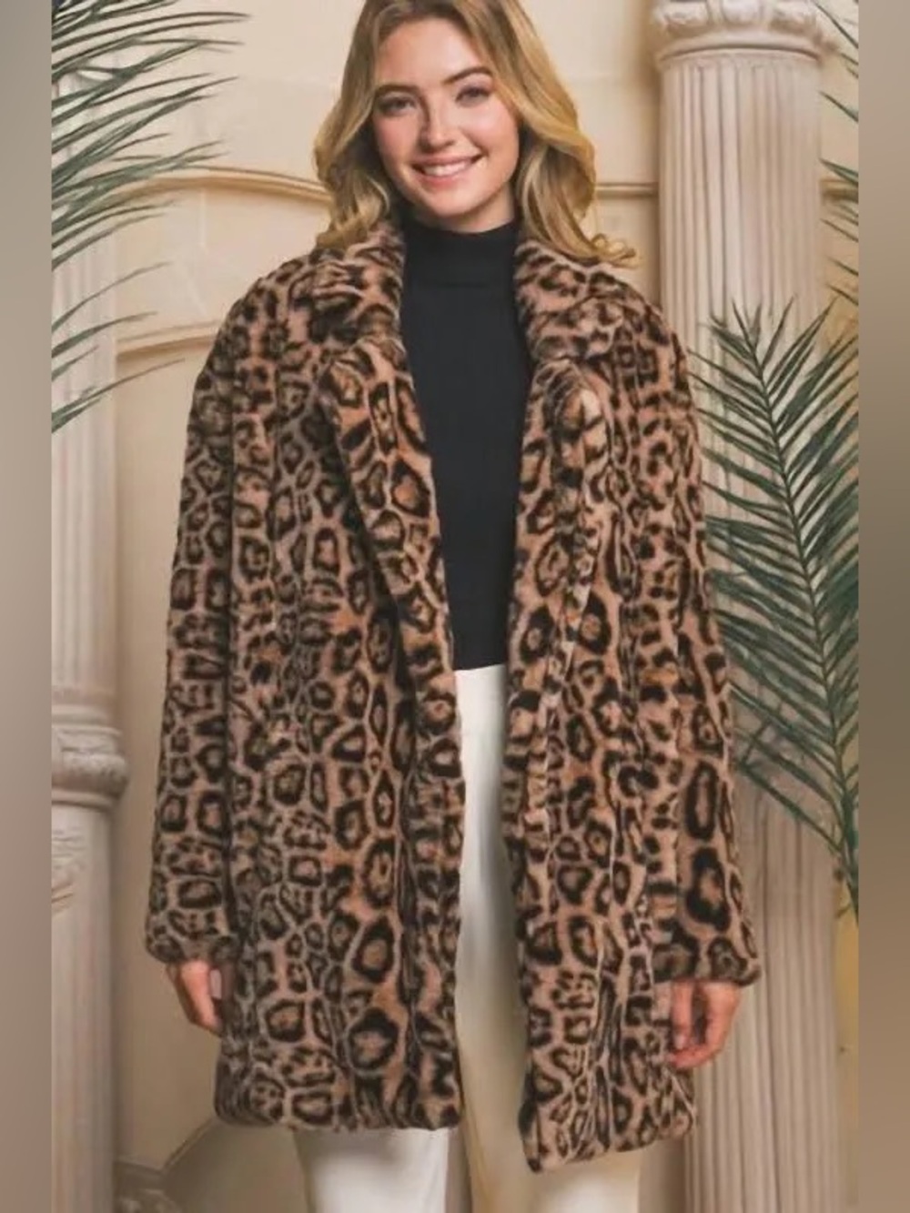 LOVE TREE FAUX LEOPARD JACKET